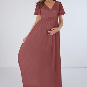 Azazie Verna Maternity Bridesmaid Dress in Desert Rose